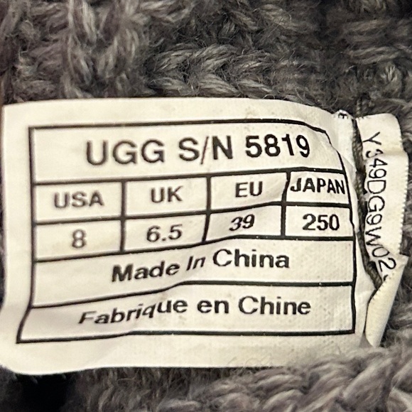 UGG Knit Women's Boots (F3011H) - Size 8 Color Grey - Picture 10 of 11